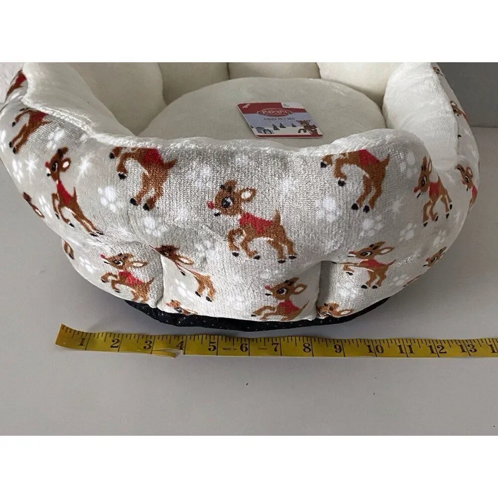Rudolph The Red‎ Nose Reindeer Cozy Cuddler Dog Pet Bed Soft Christmas NEW